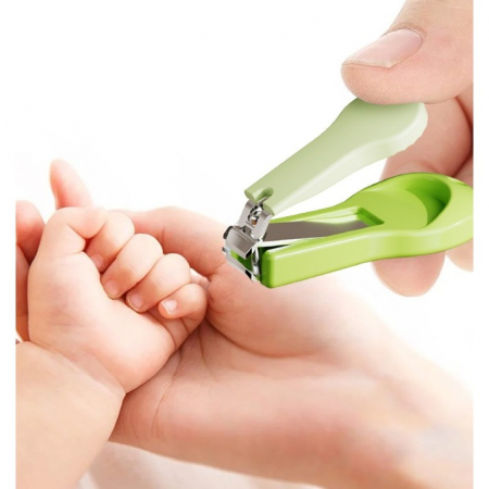 Set 4in1 de Ingrijire Unghii pentru Bebelusi, Flippy, Cutie de Depozitare Texturata, 0-6 Ani, 13.6x8x2 cm, Verde [4]