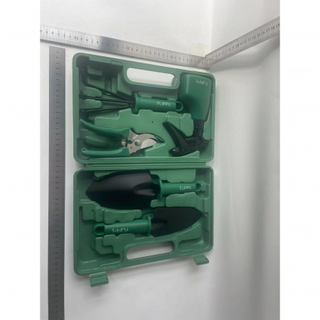 Set 5 accesorii pentru gradinarit Flippy, geanta depozitare inclusa, otel inoxidabil, 18.5 x 29.5 cm, verde [7]