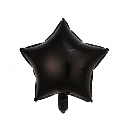 Set 5 Baloane din Folie Metalizata, Flippy, Figurine, Tema Halloween, Pai Inclus, Ambalaj Individual, Umflare cu Aer sau Heliu, Figurina Pisica 65x49 cm, Stelute si Cerculete 45 cm, Negru [6]