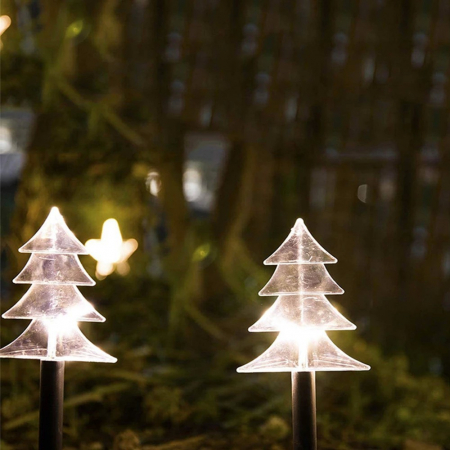 Set 5 Lampi solare LED de exterior Model Brad, pentru gradina, Flippy, 35.5 cm, Alb Cald [2]