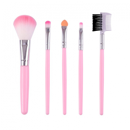 Ingrijire personala si Cosmetice - Set 5 pensule pentru make-up Flippy, roz