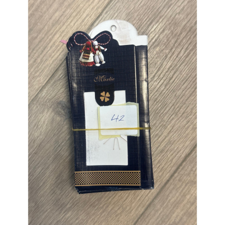 Ambalaje Martisor - Set 50 Bucati Ambalaje de Carton pentru Martisoare, Flippy, Cutii Brosa, Model Traditional, Negru