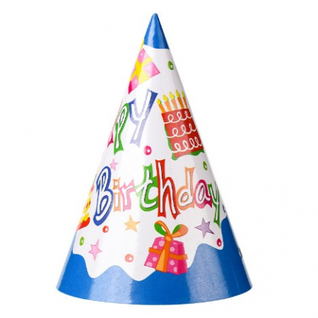 Articole petrecere - Set 6 Coifuri, Flippy, Petrecere Copii, din Carton, 20 x 13.5 cm, Model 1 Happy Birthday, Multicolor