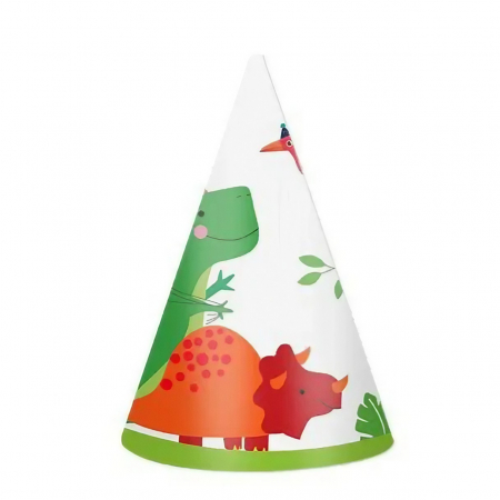 Accesorii Petrecere - ! LICHIDARE DE STOC ! Set 6 Coifuri cu Dinozauri, Flippy, Accesorii pentru Petrecere, Tematica Aniversare, 19x15 cm, Multicolor