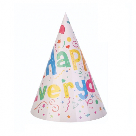 Accesorii Petrecere - Lichidare Set 6 Coifuri Happy Everyday, Flippy, pentru Petrecere, 20x14 cm, Multicolor