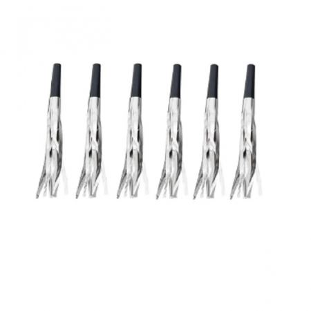 Articole petrecere - Set 6 Fluiere Party cu Franjuri, Flippy, din Plastic, Argintiu