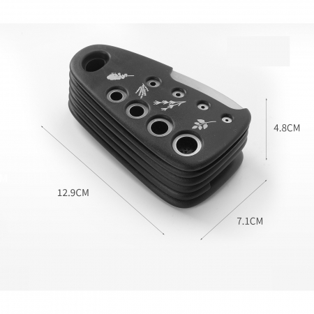 Set 6 in 1 mini ustensile bucatarie Flippy, taietor pizza, cutit, curatator, razatoare, desfacator, presa usturoi, manere din ABS, lame ascutite din otel inoxidabil, 7.1 x 12.9 x 4.8 cm, negru [1]