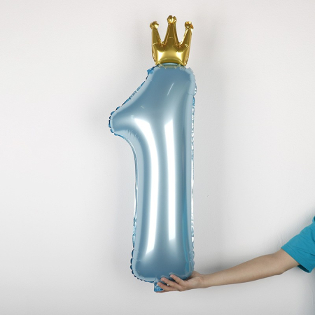 Set 8 Baloane din Folie Metalizată si din Latex, Flippy, Figurine Cifra 1 Printesa 91cm, Stea 45 cm si Cerc 55 cm, Baloane Latex 30 cm, Tema Prima [1]