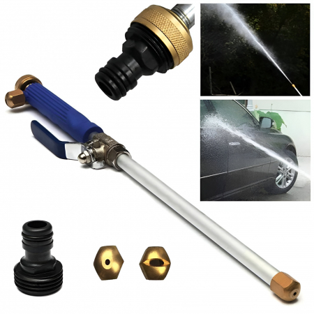 Set Accesoriu cu Presiune Reglabila, Flippy, pentru Furtun, cu Duze si Conector, Pulverizator de Apa, Tija de Stropit, 46.5 cm Lungime, Albastru [9]