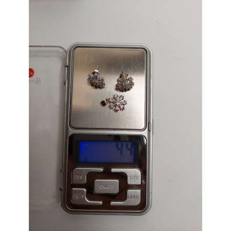 Set Argint 925 Floare cu Margini Colorate, Jolie Silver, 4.4g, 1.5 cm x 1.7 cm [3]