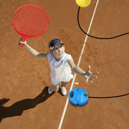 Set Badminton pentru Copii, Flippy, Doua Palete, Fluturas, 2 Mingi, Minge cu Elastic pentru Antrenament, Suport de Prindere Stabil, 40.5x23 cm, Rosu Galben [3]