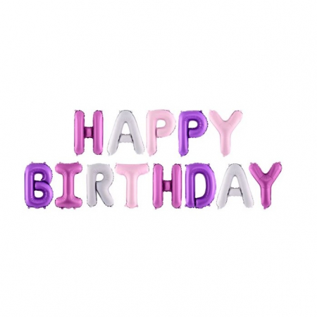 Articole petrecere - Set baloane folie Flippy, Happy Birthday, 40 cm, multicolor