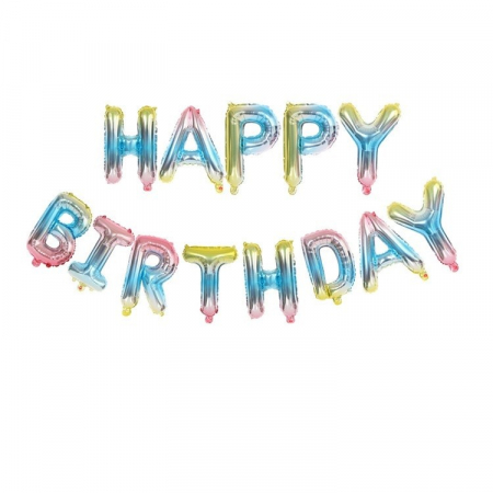Articole petrecere - Set baloane folie Flippy, Happy Birthday, 40 cm, multicolor