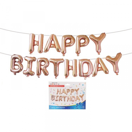 Set baloane folie Flippy, Happy Birthday, 40 cm, rose gold [1]