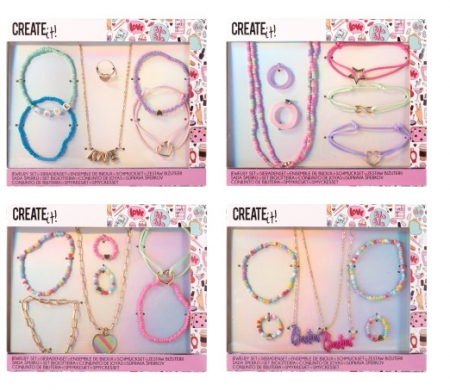 Jucarii, Copii & Bebe - Set bijuterii de fetite cu coliere, cercei si bratari, Create It!