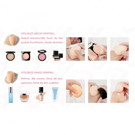 Set Buretei Machiaj, Flippy, Premium, 7 bucati, mov [7]