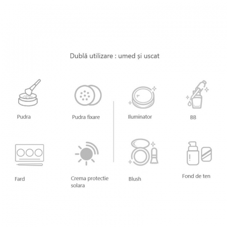 Set Buretei Machiaj, Flippy, Premium, nude, 3 bucati [7]