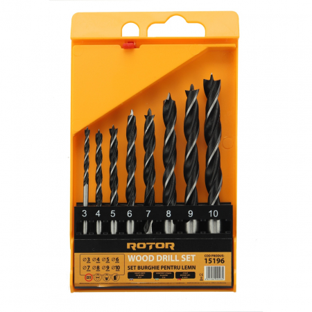 Bricolaj - Set burghie pentru lemn, 8 piese ROTOR RBW8