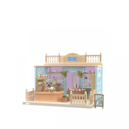 Jucarii, Copii & Bebe - Set Casa de papusi, magazin de inghetata, cu mobilier si figurine, Flippy