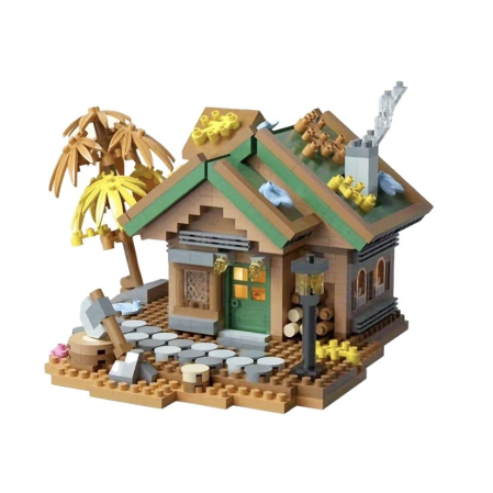 Sub 99 Lei - Set constructie, Flippy, Forest Log Cabin, din ABS, Model Casuta din Padure, 781 piese, 11.2x9.8x8 cm, Multicolor
