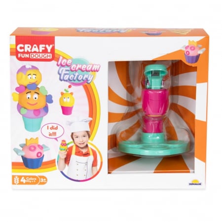 Seturi de joaca - Set creativ de modelare, Crafy, Fabrica de inghetata, 29 piese