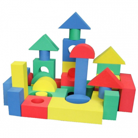 Jucarii, Copii & Bebe - Set Cuburi constructii moi din spuma EVA, 29 piese 33x22x4,5 cm