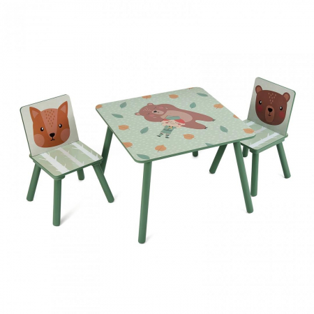 Camera copilului - Set de 2 scaune si birou Green Forest UGMBS07-GNF