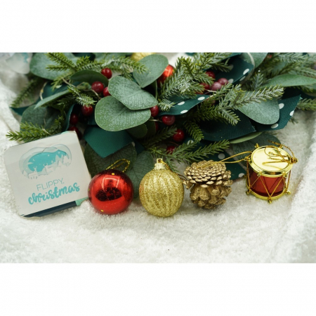 Set de 20 ornamente de brad, Flippy, de tip Glob, Multicolor, din polistiren, cu finisaj sclipitor , cutie  4  cm adancime x 20  cm lungime x 16  cm inaltime [7]