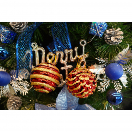 Set de 24 ornamente de brad, Flippy, de tip Glob, Alb/ Rosu, cu ø de 7 cm, din plastic, cu finisaj sclipitor , cutie  16  cm lungime x 36  cm inaltime x 16  cm adancime [3]