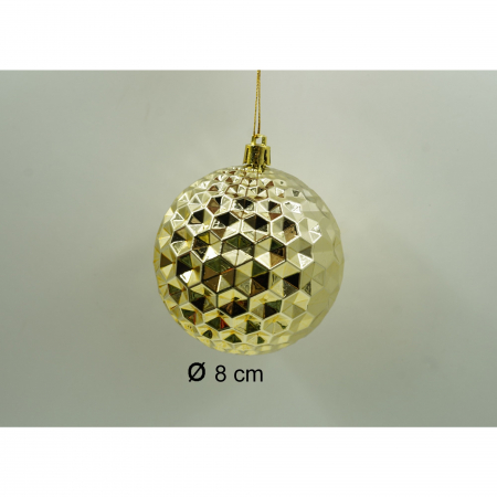 Set de 24 ornamente de brad, Flippy, de tip Glob, Rosu/ Auriu, cu ø de 8 cm, din plastic, cu finisaj sclipitor , cutie  19  cm lungime x 42  cm inaltime x 19  cm adancime [5]