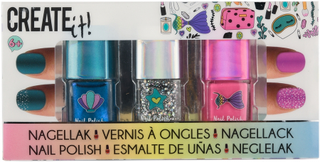 Make up - Set de 3 oje pentru fetite Mermaid Glitter Create It! 8 ml