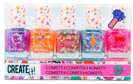 Make up - Set de 5 oje pentru fetite Confetti 8 ml Create It!