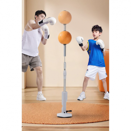 Set de Box cu Minge, Flippy, cu Ventuza de Prindere, Extensibil, Inaltime Reglabila 130-152 cm, pentru Copii si Adulti, Minge de 11 cm, Portocaliu [5]