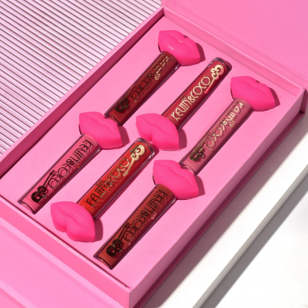 Set de Buze, KEVIN &amp; COCO, Punk Rock, 6 Lip Gloss-uri, 19.3 x 12 cm, Roz/Maro [6]