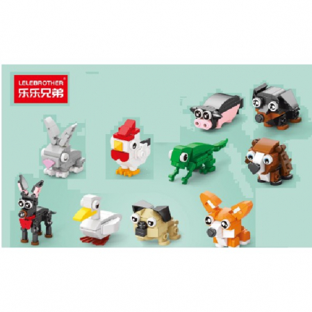 Jucarii, Copii & Bebe - Set de Constructie, Flippy, 10 in 1, 361 Piese, Diverse Forme, +6 Ani, din Abs, Multicolor