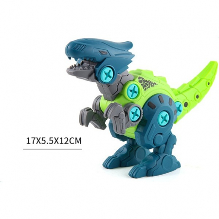 Set de Constructie/Asamblare, Flippy, 4 Dinozauri, cu Bormasina Electrica, Baterii 2 x AA, Surubelnita si Cutie Depozitare, 22.5 x 14.5 x 15 cm, Multicolor [7]