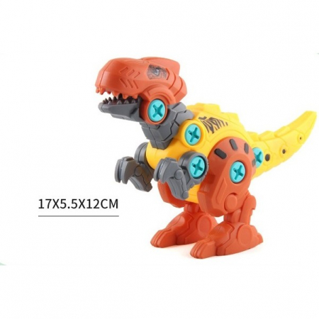 Set de Constructie/Asamblare, Flippy, 4 Dinozauri, cu Bormasina Electrica, Baterii 2 x AA, Surubelnita si Cutie Depozitare, 22.5 x 14.5 x 15 cm, Multicolor [6]