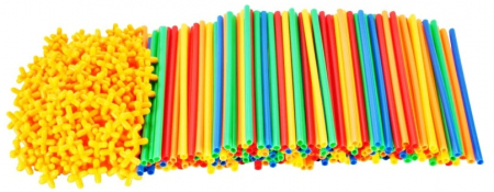 Jucarii, Copii & Bebe - Set de constructie din paie colorate, 700 de piese