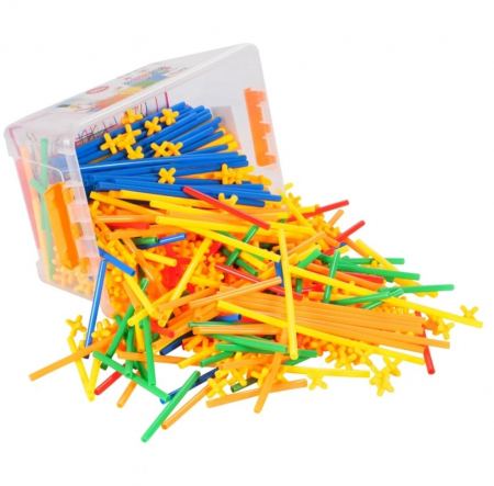 Set de constructie din paie colorate, 700 de piese [1]