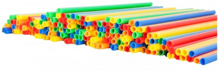 Set de constructie din paie colorate, 700 de piese [4]