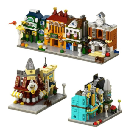 Set de Constructie, Flippy, Jucarie Educativa STEM, 121 Piese, Model 3D, +6 Ani, Colectia Strada Comerciala Europeana, 6.4 x 5.6 x 9.2 cm, Maro/Gri [4]