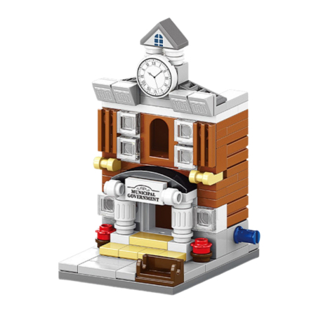 Jucării, copii și bebe - Set de Constructie, Flippy, Jucarie Educativa STEM, 121 Piese, Model 3D, +6 Ani, Colectia Strada Comerciala Europeana, 6.4 x 5.6 x 9.2 cm, Maro/Gri
