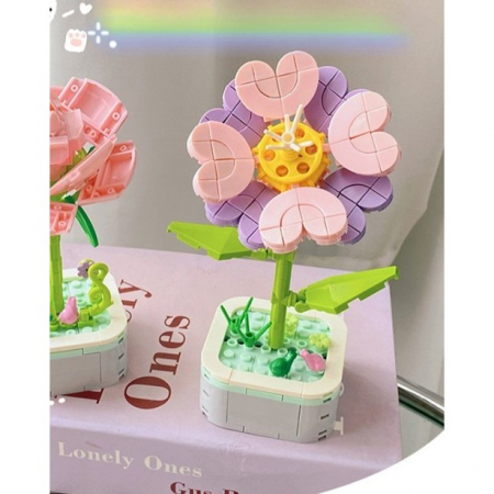 Set de Constructie Floare in Ghiveci, Flippy, 4 Ani, Ornament Creativ, 17x6.2 cm, Multicolor [2]