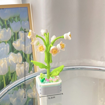 Set de Constructie Lacramioara in Ghiveci, Flippy, 4 Ani, Ornament Creativ, 17.1x6.2 cm, Alb [2]