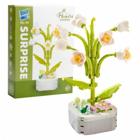 Set de Constructie Lacramioara in Ghiveci, Flippy, 4 Ani, Ornament Creativ, 17.1x6.2 cm, Alb [4]