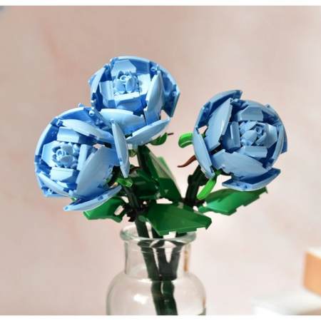 ! LICHIDARE DE STOC ! Set de Constructie Trandafiri, Flippy, 20.5x19.5cm, Buchet de Trandafiri Albastri in Cutie Alba [3]