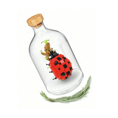 Set de Construit in Sticla, Flippy, 379 Piese, din Plastic, +14 Ani, 10 x 19.6 cm, Model Buburuza, Multicolor [3]