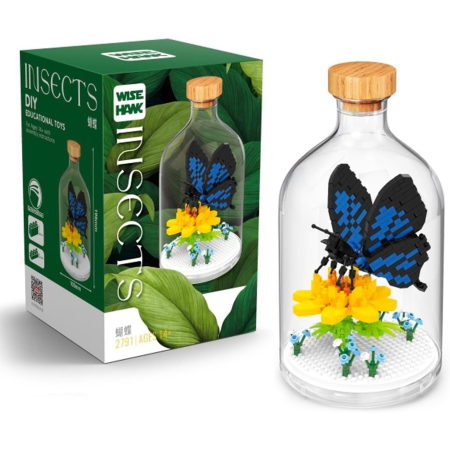 Set de Construit in Sticla, Flippy, 392 Piese, din Plastic, +14 Ani, 10 x 19.6 cm, Model Fluture, Multicolor [1]