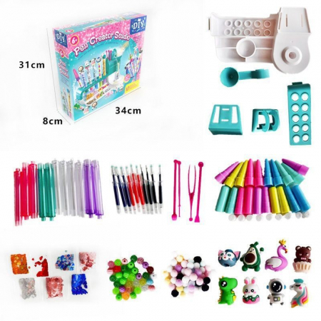 Set de Creatie, Flippy, Stiloul Magic, +6 Ani, peste 50 de Accesorii, Laborator de Creatie Pixuri, 34 x 31 x 8 cm, Multicolor [4]