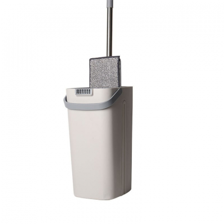 Set de Curatenie, Flippy, Mop si Galeata, Capacitate 5.7 l, 4 Rezerve Microfibra Incluse, Plastic, Utilizare Umeda/Uscata, Stoarcere Fara Maini, Albastru/Alb [5]